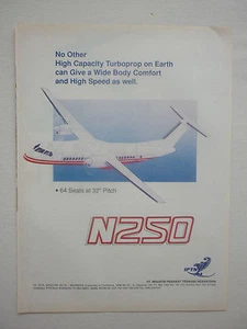 6/1993 PUB IPTN N250 INDONESIEN REGIONAL AIRLINER AIRLINE ORIGINAL ANZEIGE - Bild 1 von 1
