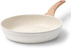 CAROTE Non Stick Frying Pan 20cm Induction Fry Pan White Granite Egg Omelet Pan