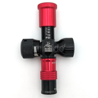KONG MING CAR Pre-Set Pressure CO2 Inflator, Presta/Schrader valve, Black/Red - Image 1 of 4
