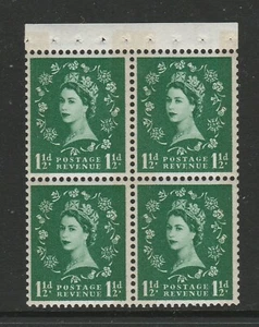Great Britain 1960 1½d booklet pane with sideways watermark SG 612a Mnh. - Picture 1 of 2
