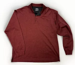 PGA Tour Men's Size L Large Golf Polo Shirt Long Sleeve Maroon Pull Over - Picture 1 of 6
