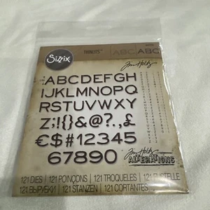 Sizzix Thinlits Cutting Die Stencil Emboss ALPHANUMERIC, THIN 121PK 662226 New! - Picture 1 of 6