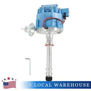 D33100BU HEI Distributor Drive 65K Coil Blue Cap For Chevy SBC 283-350 BBC 454 - Picture 1 of 12