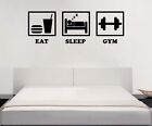 Eat Sleep GYM Decals Wall Art Stickers Home Decorations Vinyl Stickers Exercise