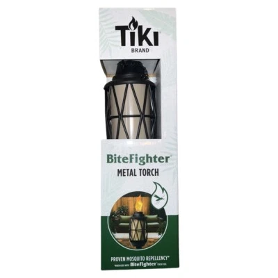 Tiki BiteFighter Metal Torch In Black Large Flame Torch Adjustable 50 or 64 Inch - Image 1 of 3