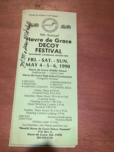 9th Annual Havre de Grace Decoy Festival Broschüre signiert R. Madison Mitchell - Bild 1 von 4