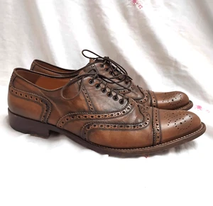 Miu Miu Prada Shoe Oxfords Leather Mens Brown Lace Up Italy Size US 8 EU 41 - Picture 1 of 17