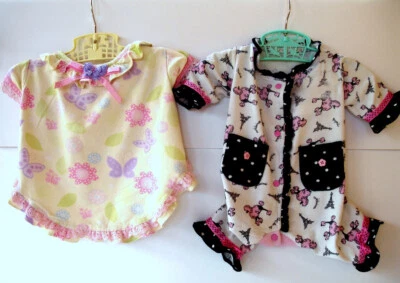 TONI MARI Dog Pajama AND Nighty Pink Poodles Ruffles & Bows Fits LOT 2 Small Dog - Image 1 of 4