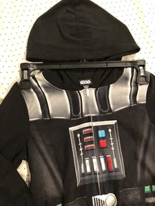 Star Wars Pajamas Hoodie One Piece Union Suit Blanket Costume Girl Boys Size 6 - Picture 1 of 8