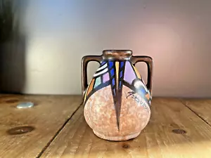 ANTIKE 20ER JAHRE ART DECO ANTOINE DUBOIS MONTOISE BERGEN BELGISCHE KUBISTISCHE KNOSPENVASE 712 - Bild 1 von 11