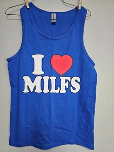 I Love MILFS I Heart Hot Moms R-Rated Humor Men Graphic Tank Top - Picture 1 of 5
