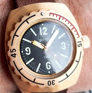 VOSTOK 1967 AMPHIBIA OROLOGIO AUTOMATICO 20 ATM SUBACQUEO 200M 90807B - Foto 1 di 10