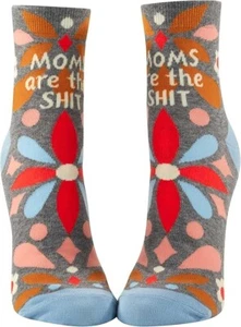 Blue Q Women's Novelty Ankle Socks Mom's are the Sh*t (women's shoe size 5-10) - Picture 1 of 2