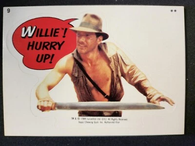 1984 Indiana Jones Temple Doom Sticker Card #9 Willie Hurry Ford - Image 1 of 2