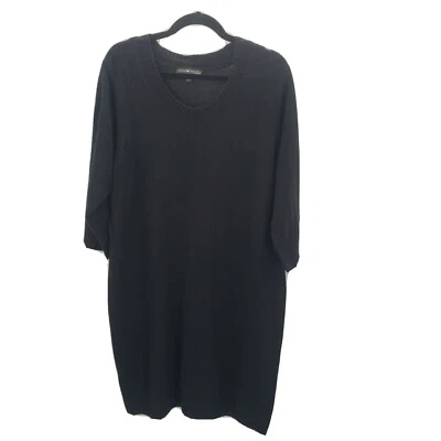 Derek heart sweater dress womens plus size 3x black bodycon fitted 3/4 sleeve - Image 1 of 4