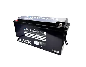 INVICTA Black SNLB12V200BT 12v 200Ah Lithium Deep Cycle Battery with Bluetooth - Picture 1 of 2