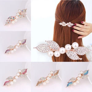 Crystal Floral Hairpin Women Rhinestone Alloy Hair Clip For Girls Party Barrette - Bild 1 von 23