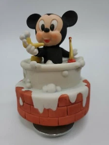 DISNEY NEW ARRIVALS MUSIC BOX BABY MICKEY MOUSE IN BATHTUB vintage 1984 - Picture 1 of 12