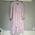 Miss Elaine Quilted Zip Robe Size L Pink Floral Prairie Cottagecore House Coat