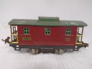 1927-40 VINTAGE LIONEL #807 O GAUGE RED CABOOSE WITH PEACOCK GREEN ROOF - Picture 1 of 6
