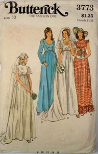 Vestido de novia vintage con patrón Butterick 3773 Misses 4 variaciones talla 10 - Imagen 1 de 2