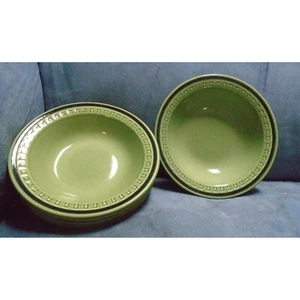 Lot of 5 VINTAGE Stonecraft Seminole Japan 5 1/2" Green Berry Bowls 1960/70s - Picture 1 of 2