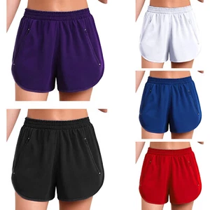 Kids Girls Sports Shorts Sides Split Zipper Pockets Workout Running Tennis Pants - Picture 1 of 33