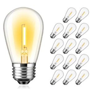 15x E26 LED Light Bulb 1.5W Warm White 2700K S14 Outdoor String Light Waterproof - Picture 1 of 10