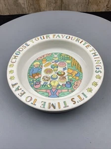 GRAHAM PERCY Mothercare Child's 6.5" Snack Sweet Dish ITS TIME TO EAT Vintage - Picture 1 of 3