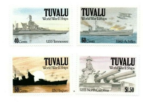 FULL SHEETS Tuvalu 1991 SC 578-81 - WWII Ships - 4 Sheets of 40 - MNH Cover