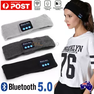 Wireless Bluetooth Headband Earphone Stereo Sport Headphone Headset Sleep AU - Picture 1 of 11