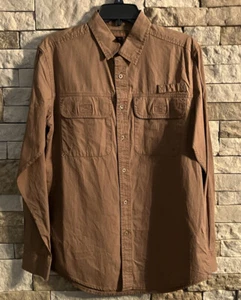 Northwest Territory Button Up Long Sleeve Men’s Fishing Shirt Brown Small ~ NWT - Picture 1 of 6