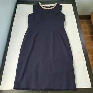 Vestido Anne Klein Funda Azul Marino Sin Mangas Cuello Redondo Forrado Talla 8 Sin Cinturón Usado en Excelente Condición - Imagen 1 de 11