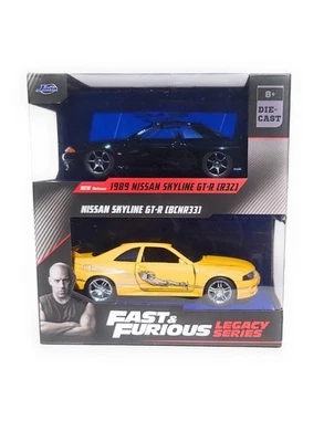 Jada Toys 1/32 Fast & Furious Legacy Nissan Skyline GTR R32 & R33 Twin Pack New - Image 1 of 2