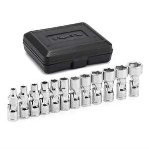 12-Piece 1/4-Inch Drive Metric Universal Joint Socket Set, Swivel Socket Set,... - Bild 1 von 8