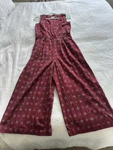 Toast weinrot rot ärmellos Overall Größe 8 Taschen Baumwolle überkreuzte Brust Knöchel - Bild 1 von 21