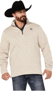 Cinch Mens Stone Knit 1/4 Zip Pullover Sweater 3XL Country Western Cowboy New - Picture 1 of 21