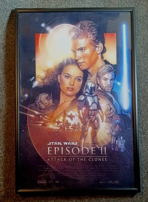 Star Wars Episode II ATTACK OF THE CLONES Movie Poster 11x17" FRAMED/GLASS COVER - Image 1 of 4
