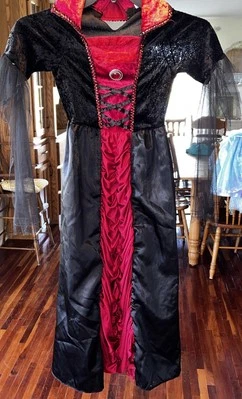 Vestido Disfraz Vampiresa Victoriano Espíritu Niñas Talla Med (7-8) Foto 1 de 4