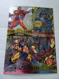 Marvel Metal Inaugural Edition - Uncut 4 Card Promo Sheet - 1995 - Foil Cards - Picture 1 of 6