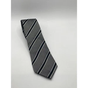 Corbata de seda a rayas negra carbón Banana Republic para hombre talla OS - Imagen 1 de 7