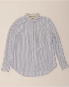 TOMMY HILFIGER Womens Shirt UK 14 Medium Blue Pinstripe Cotton BM06 - Picture 1 of 3