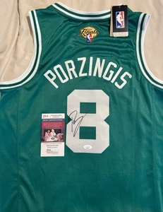 Kristaps Porzingis Autogramm signed Trikot Boston Celtics FINALS PATCH JSA COA - Bild 1 von 4
