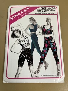 Stretch & Sew F827 UNCUT Sewing Pattern, Misses' Sports Bra, Bust Size 30-46 - Picture 1 of 2