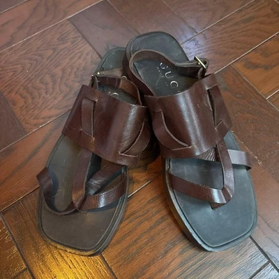 Sandalias de cuero marrón GUCCI Foto 1 de 4