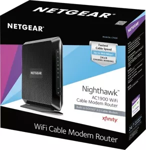 NETGEAR Nighthawk AC1900 C7000V2 Wi Fi Cable Modem Router - Picture 1 of 6