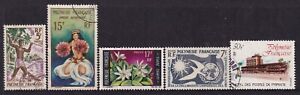 FRENCH POLYNESIA 1958-1980 MNH Rights & flora issues sc. 191-333 cv. $27 usd