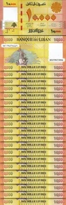 Lebanon 10000 Livres 2021, UNC, 20 Pcs LOT, Consecutive, P-New - Picture 1 of 5