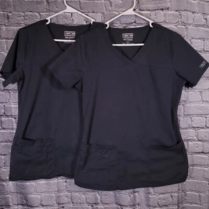 Lote de 2 Camisetas Médicas Cherokee Core Elastizadas Para Mujer S Gris Carbón Estilo 4727 - Imagen 1 de 8