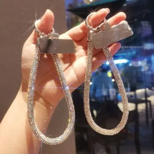 Bright Rhinestone Phone Lanyard Glitter Anti-lost Wrist Rope Phone Accessories - Photo 1 sur 21